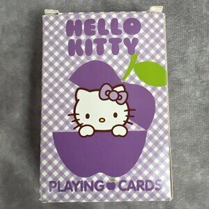 Vintage Sanrio Hello Kitty Purple Apple Playing Cards 2009 3.5" x 2.25"
